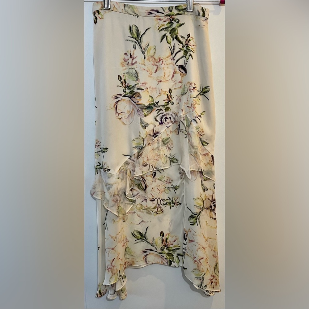 Haute Hippie Silk floral midi skirt size 2